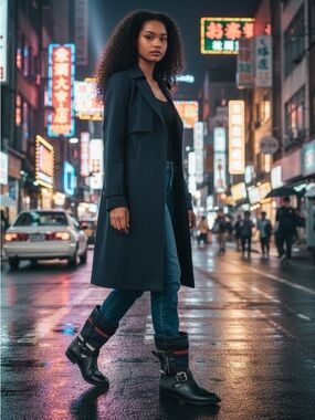 Burberry Black, Blues, Red Leather Ankle Boots Size EU 40 NWOT